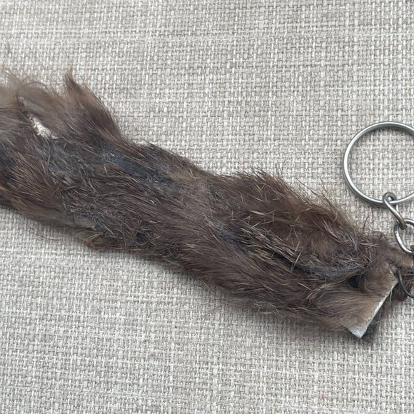 Real Fur Keys Holder Brown Fur Keychain handmade Key ring - Picture 7 of 8